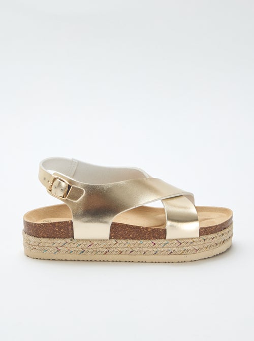 Sandalen met plateauzolen en gekruiste bandjes - Kiabi