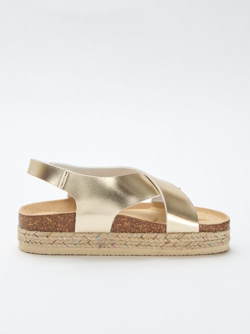Sandalen met plateauzolen en gekruiste bandjes - Kiabi