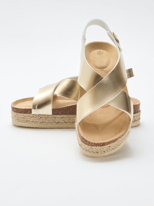 Sandalen met plateauzolen en gekruiste bandjes - Kiabi