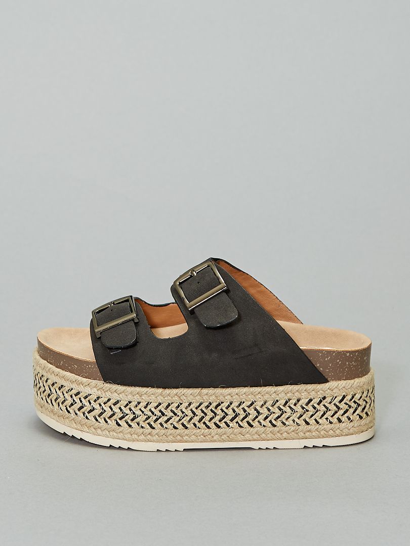 Sandalen met plateauzool van ‘Xti’ zwart - Kiabi
