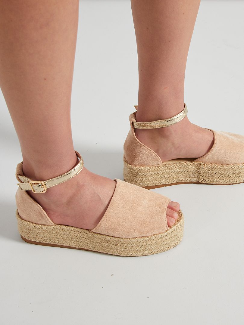 Sandalen met platformzool Beige - Kiabi
