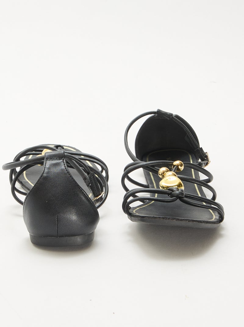 Sandalen met sieraden Zwart - Kiabi