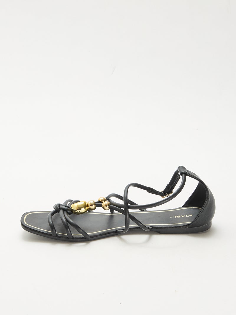 Sandalen met sieraden Zwart - Kiabi