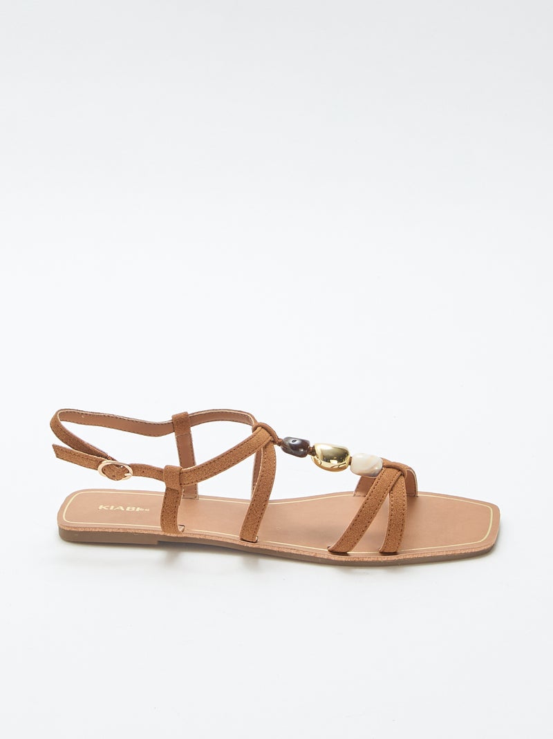 Sandalen met sierlijke details Bruin - Kiabi