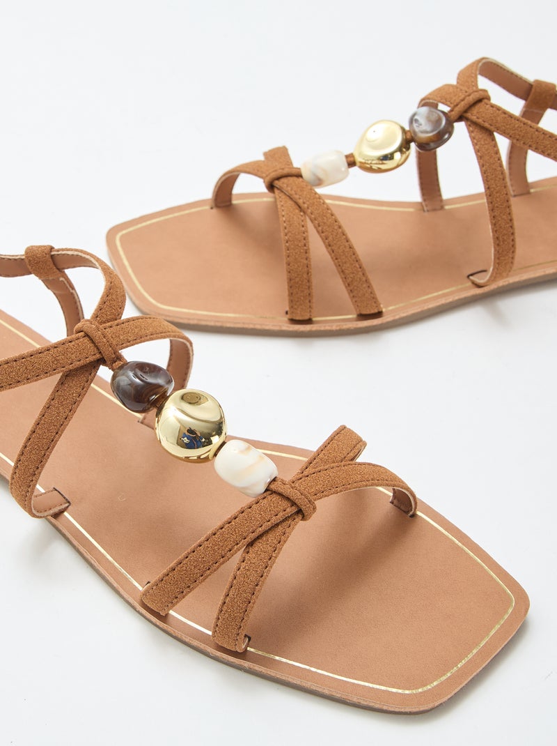 Sandalen met sierlijke details Bruin - Kiabi