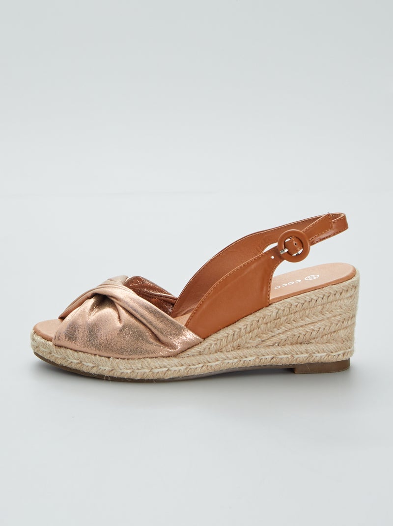Sandalen met sleehak Beige - Kiabi