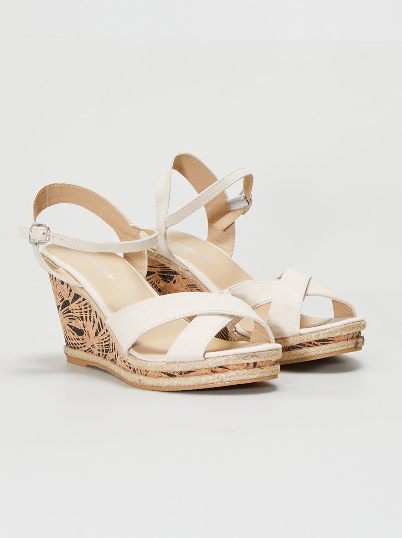 Sandalen met sleehak BIEGE - Kiabi