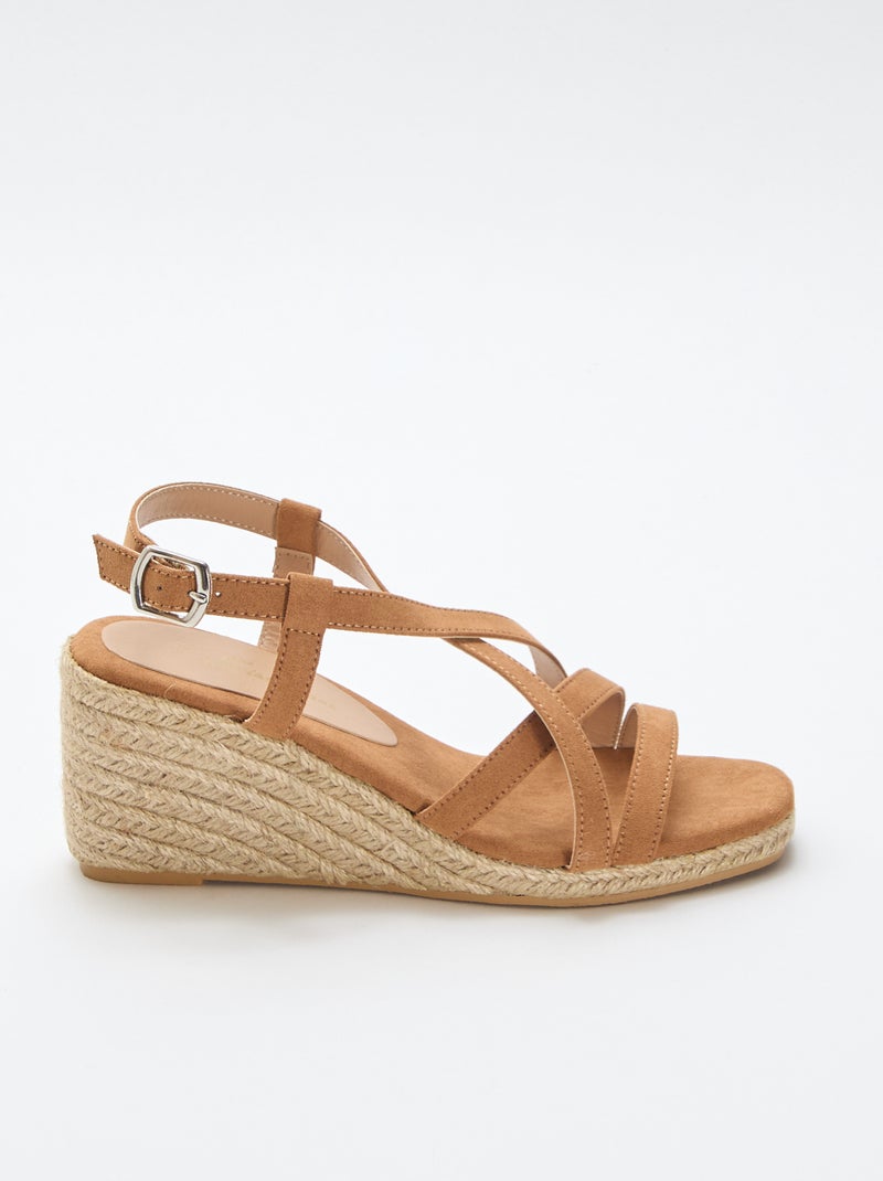 Sandalen met sleehak Bruin - Kiabi