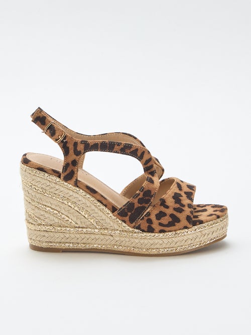 Sandalen met sleehak en touwhak - Kiabi