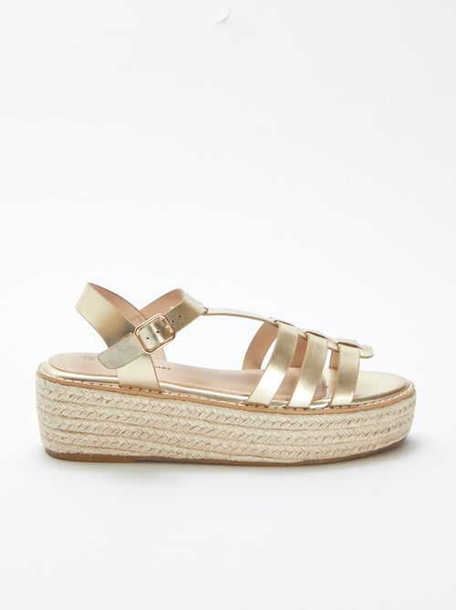 Sandalen met sleehak en touwzool - Kiabi