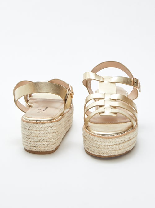 Sandalen met sleehak en touwzool - Kiabi