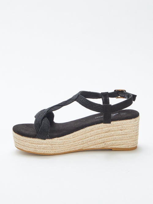 Sandalen met sleehak en touwzool - Kiabi