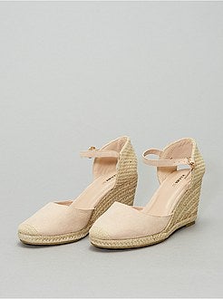 Schoenen - Sandalen met sleehak in muiltjesstijl - Kiabi