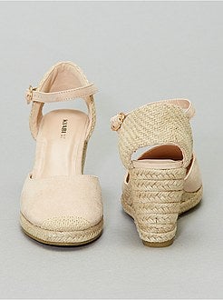 Schoenen - Sandalen met sleehak in muiltjesstijl - Kiabi