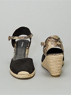 Schoenen - Sandalen met sleehak in muiltjesstijl - Kiabi