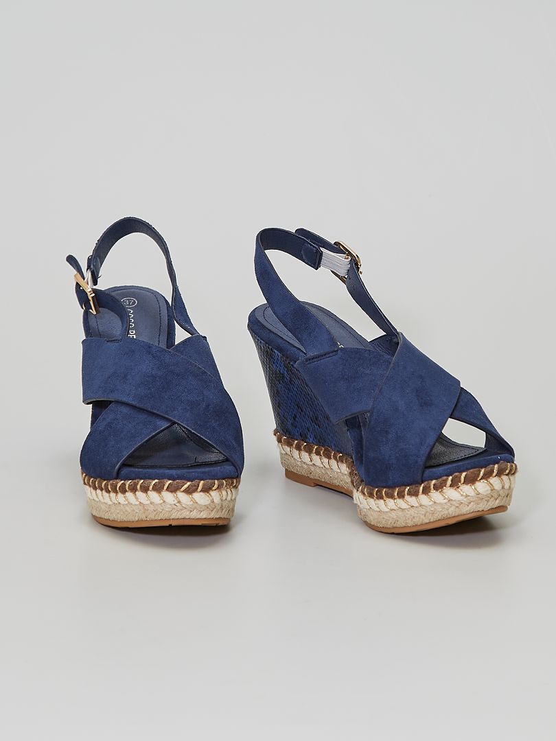 Blauwe sandalen best sale met sleehak