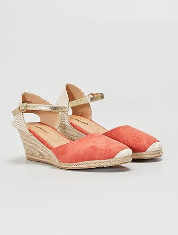 Sandalen met sleehak van suèdine - Kiabi