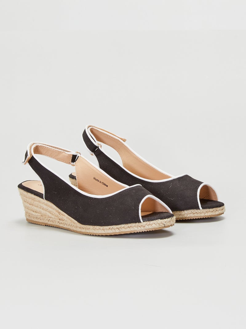 Sandalen met sleehak zwart - Kiabi