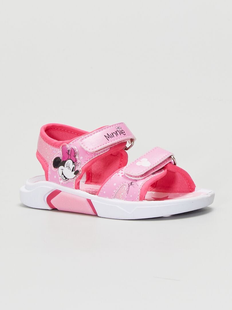 Sandalen met sportzolen en Minnie-print roze - Kiabi