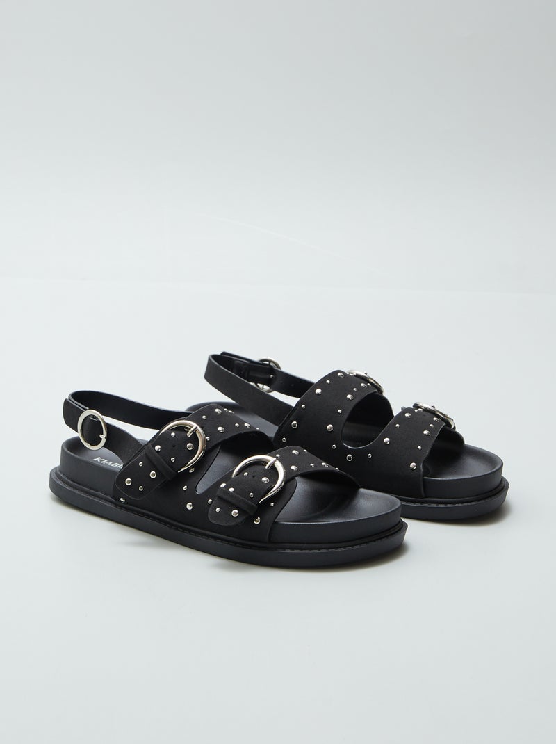 Sandalen met studs op de riempjes ZWART - Kiabi