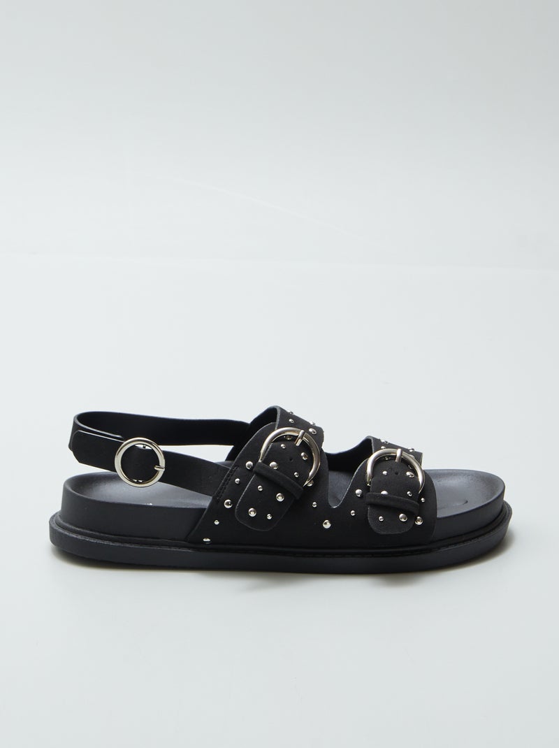 Sandalen met studs op de riempjes ZWART - Kiabi