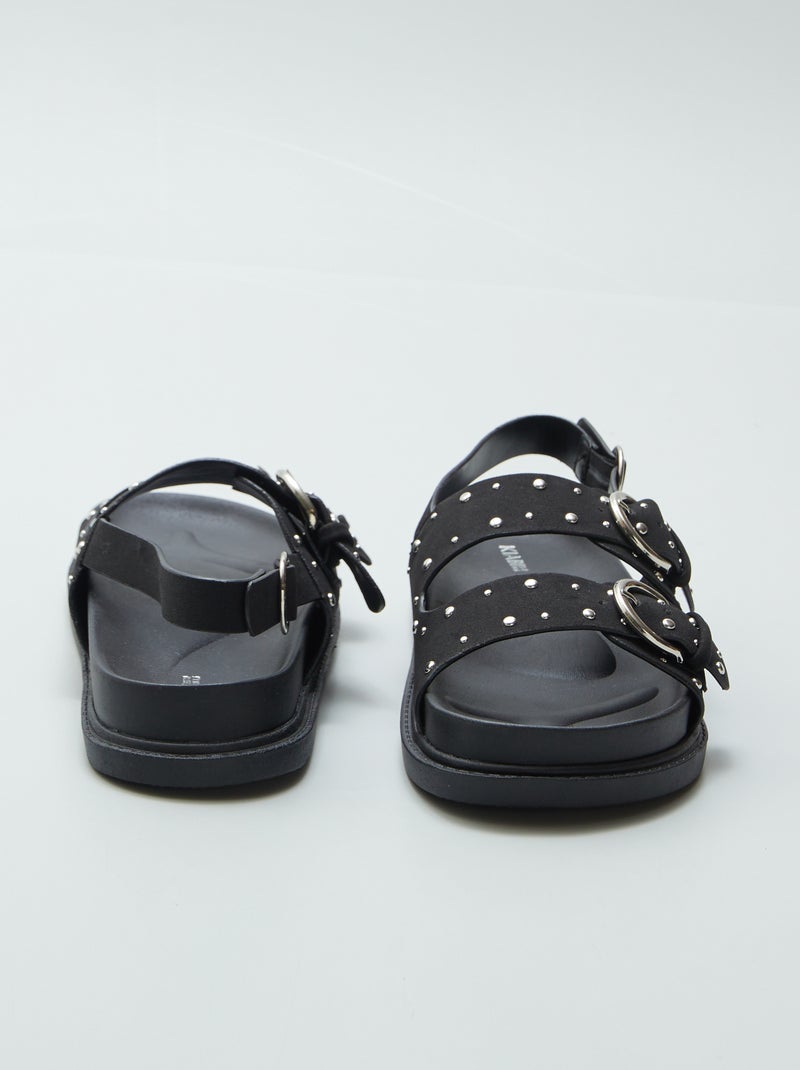 Sandalen met studs op de riempjes ZWART - Kiabi