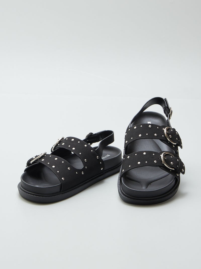 Sandalen met studs op de riempjes ZWART - Kiabi