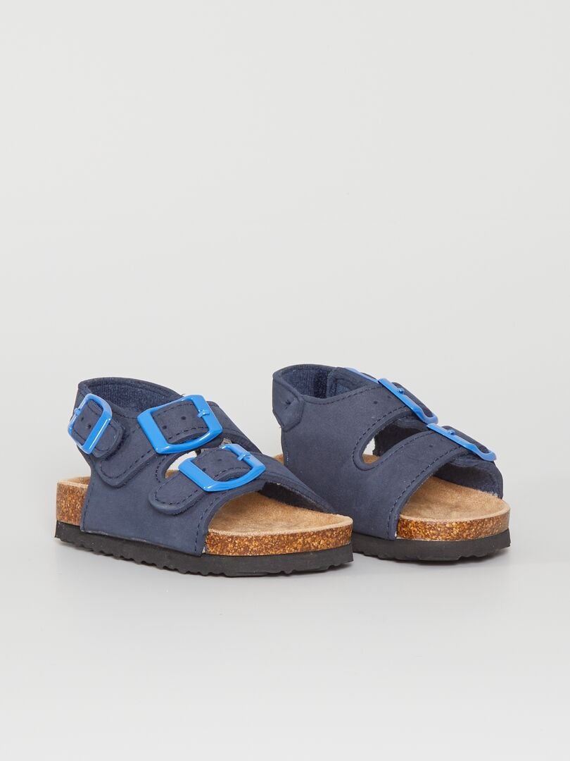 Sandalen met twee riempjes blauw - Kiabi
