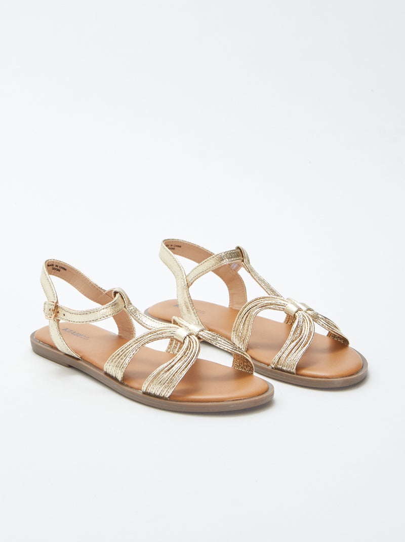 Sandalen met zilverkleurige bandjes BIEGE - Kiabi