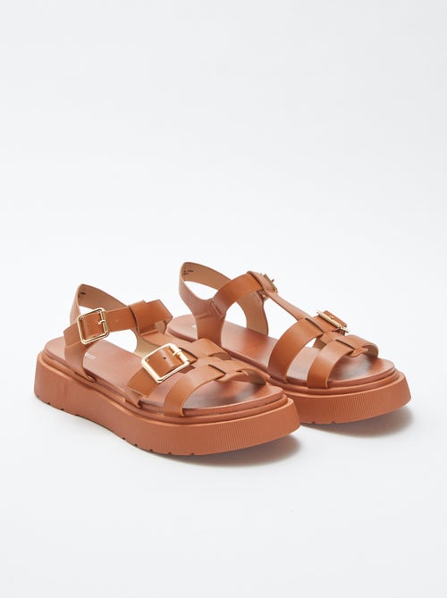 Sandalen van imitatieleer - Kiabi