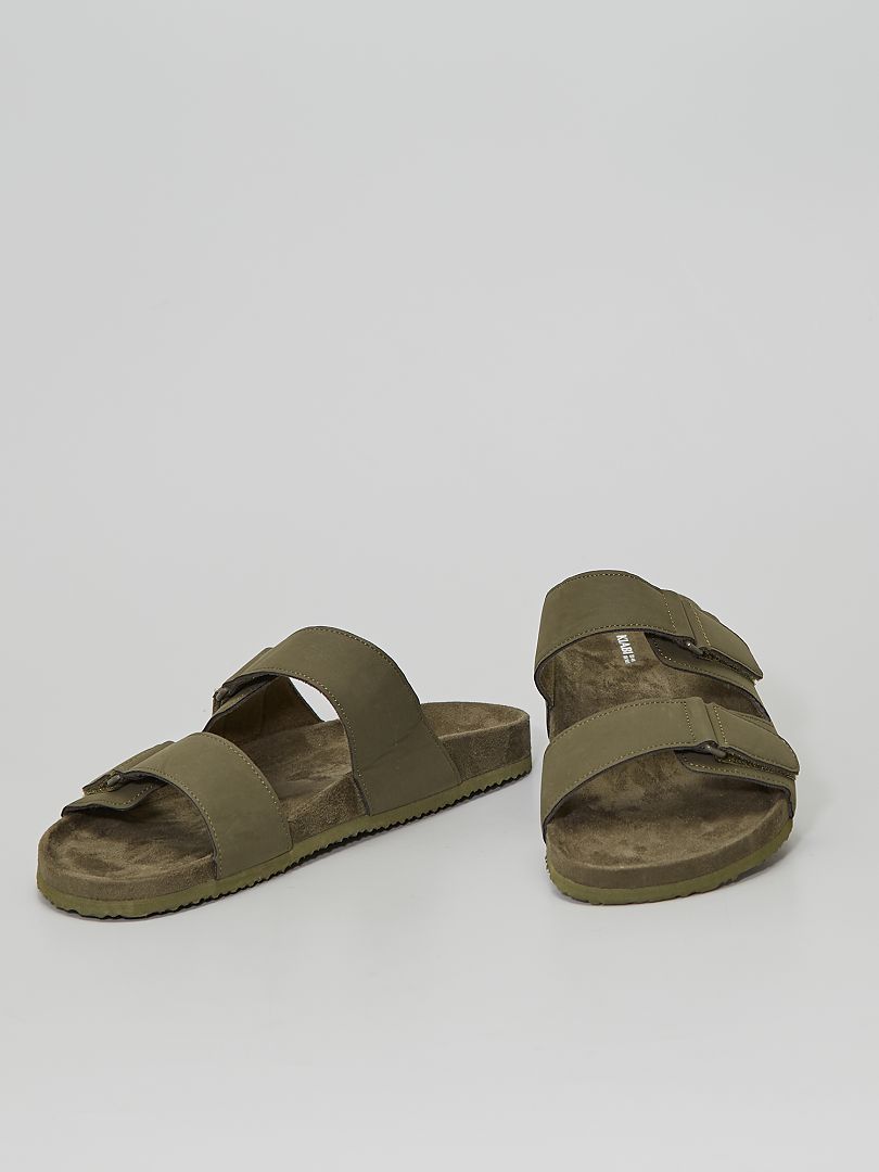 Sandalen van imitatieleer khaki - Kiabi