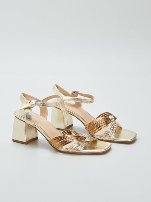 Sandalen van imitatieleer met hak - Kiabi