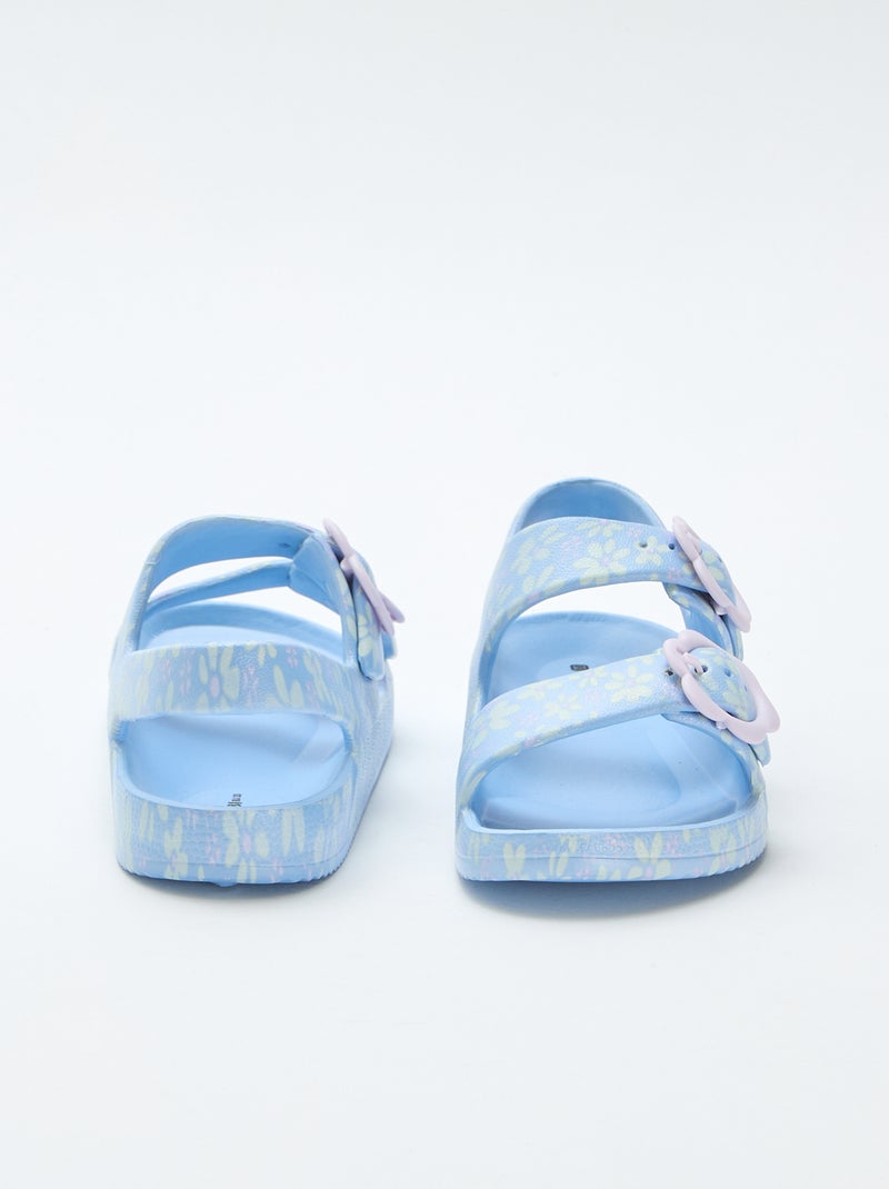 Sandalen van kunststof met bloemenmotief Blauw - Kiabi