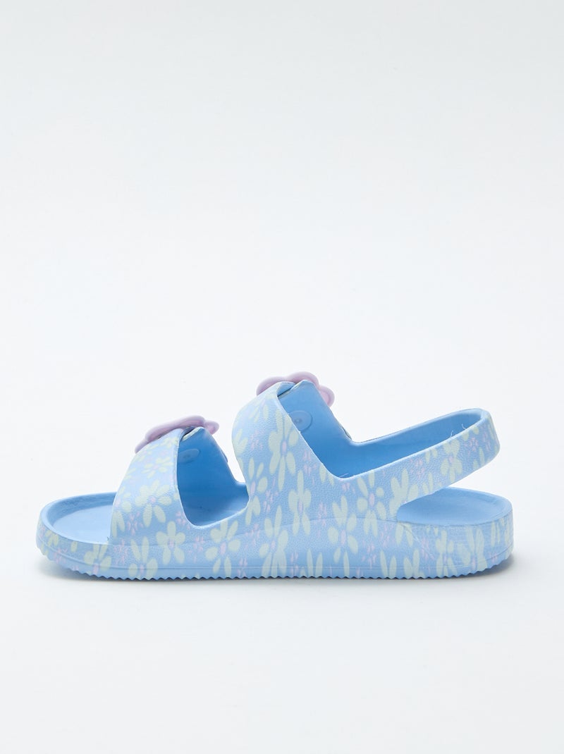 Sandalen van kunststof met bloemenmotief Blauw - Kiabi