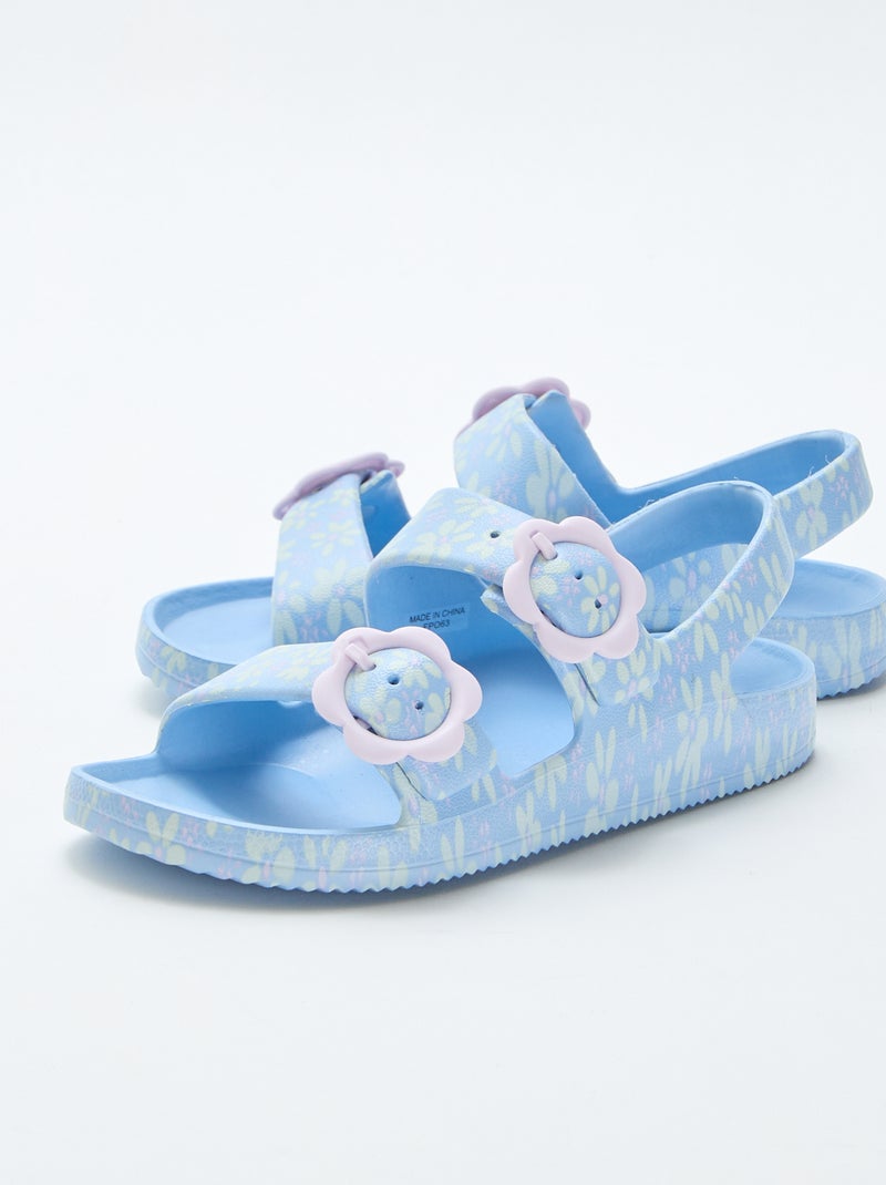 Sandalen van kunststof met bloemenmotief Blauw - Kiabi
