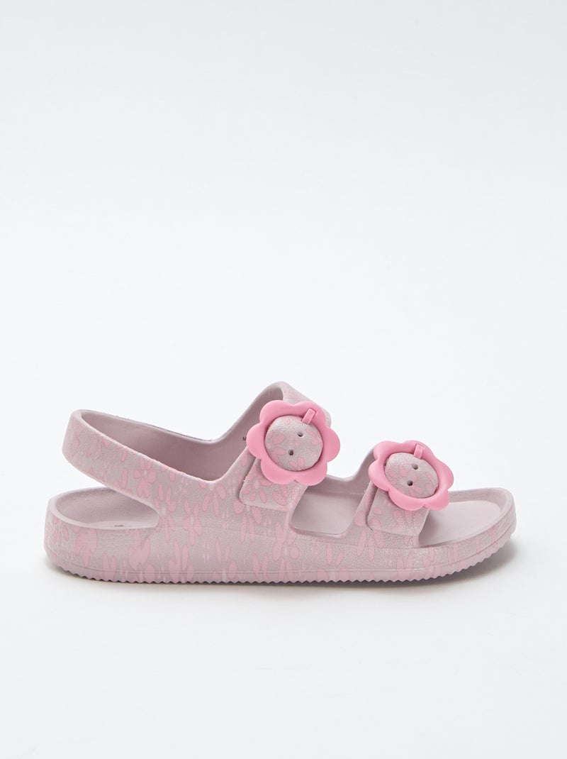 Sandalen van kunststof met bloemenmotief Rose - Kiabi