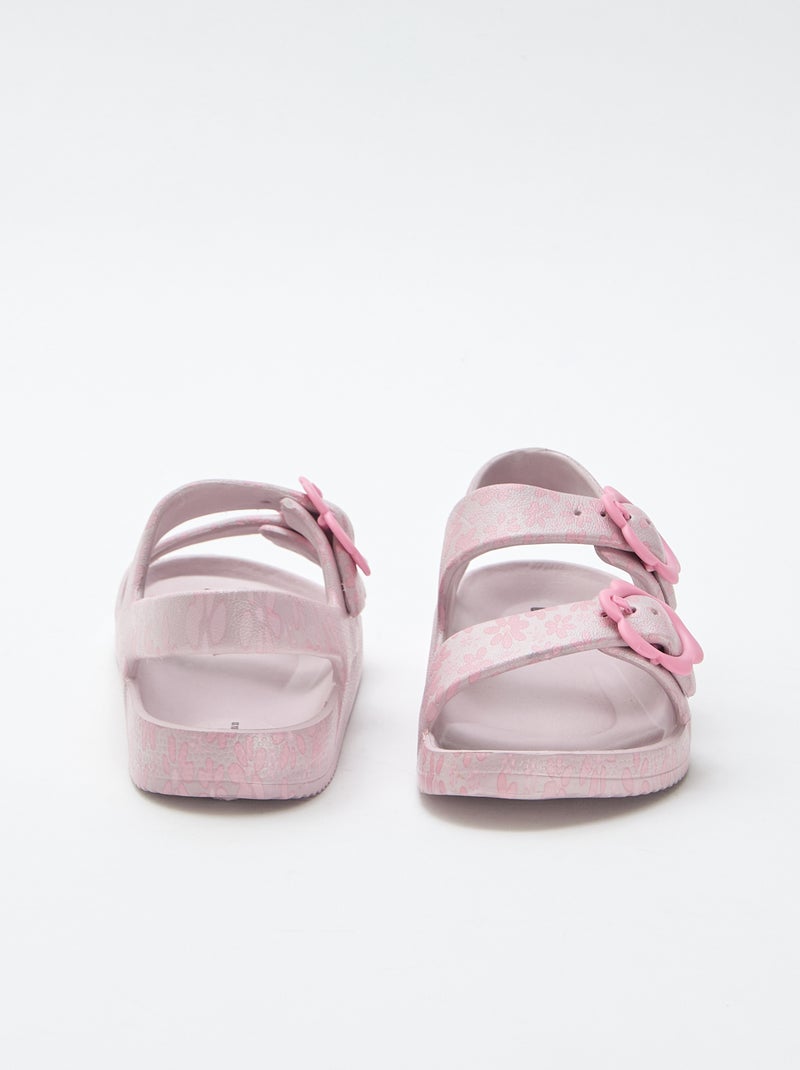 Sandalen van kunststof met bloemenmotief Rose - Kiabi