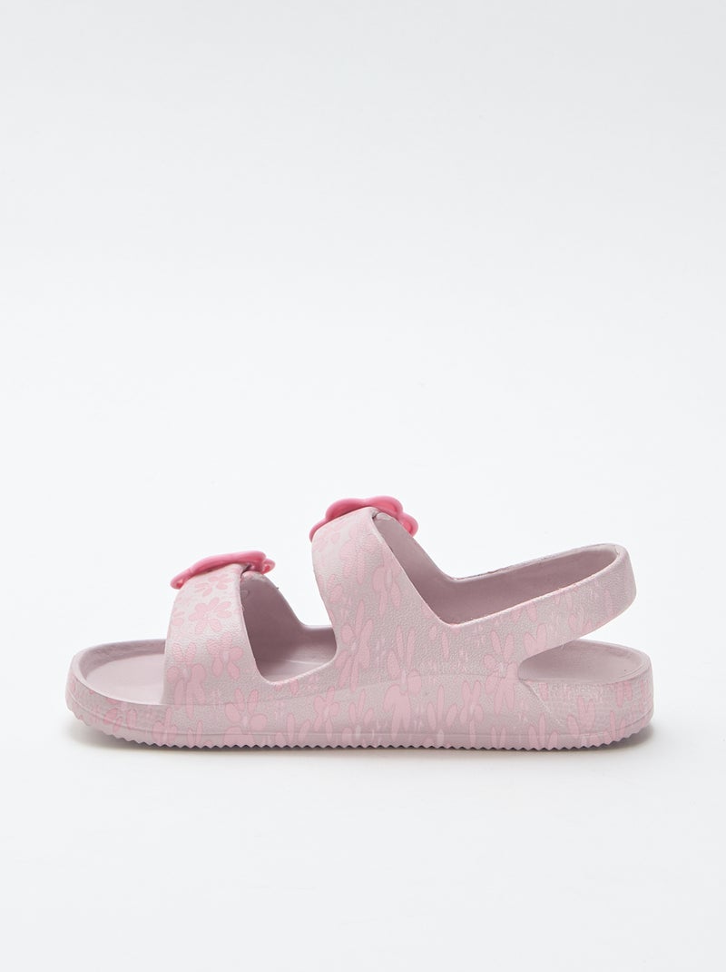 Sandalen van kunststof met bloemenmotief Rose - Kiabi