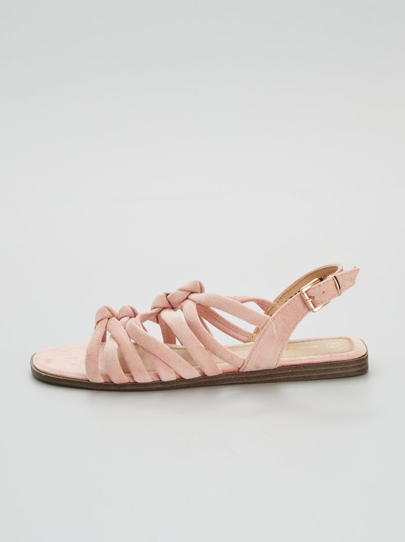 Sandalen van suèdine Beige - Kiabi