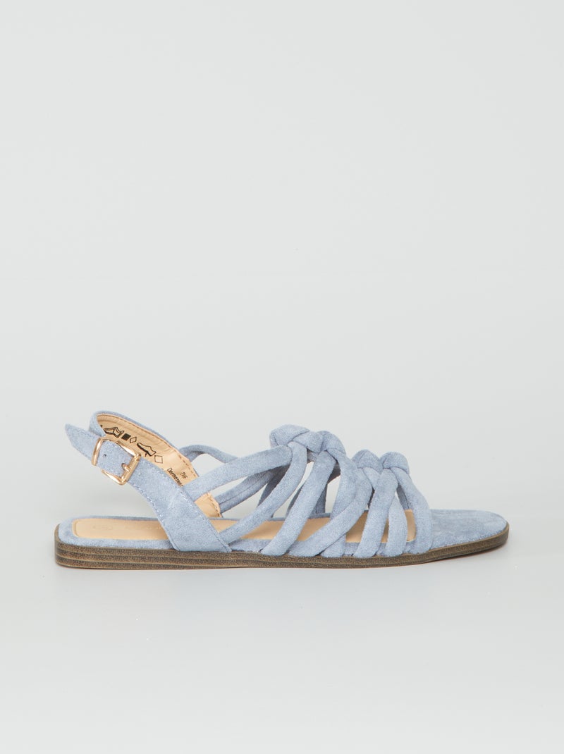 Sandalen van suèdine blauw - Kiabi