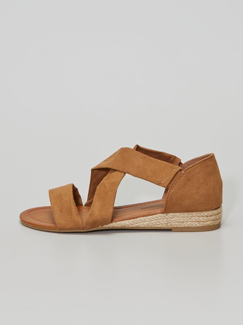 Sandalen van suedine met gekruiste bandjes BIEGE - Kiabi