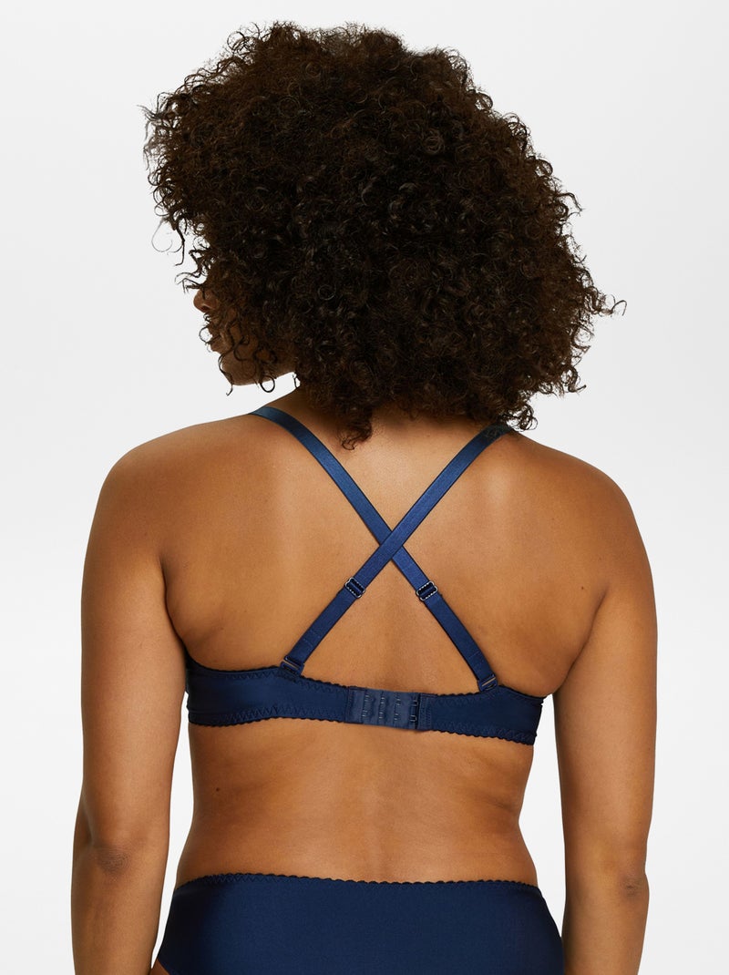 'Sans Complexe'-beha van kant en microvezel BLAUW - Kiabi