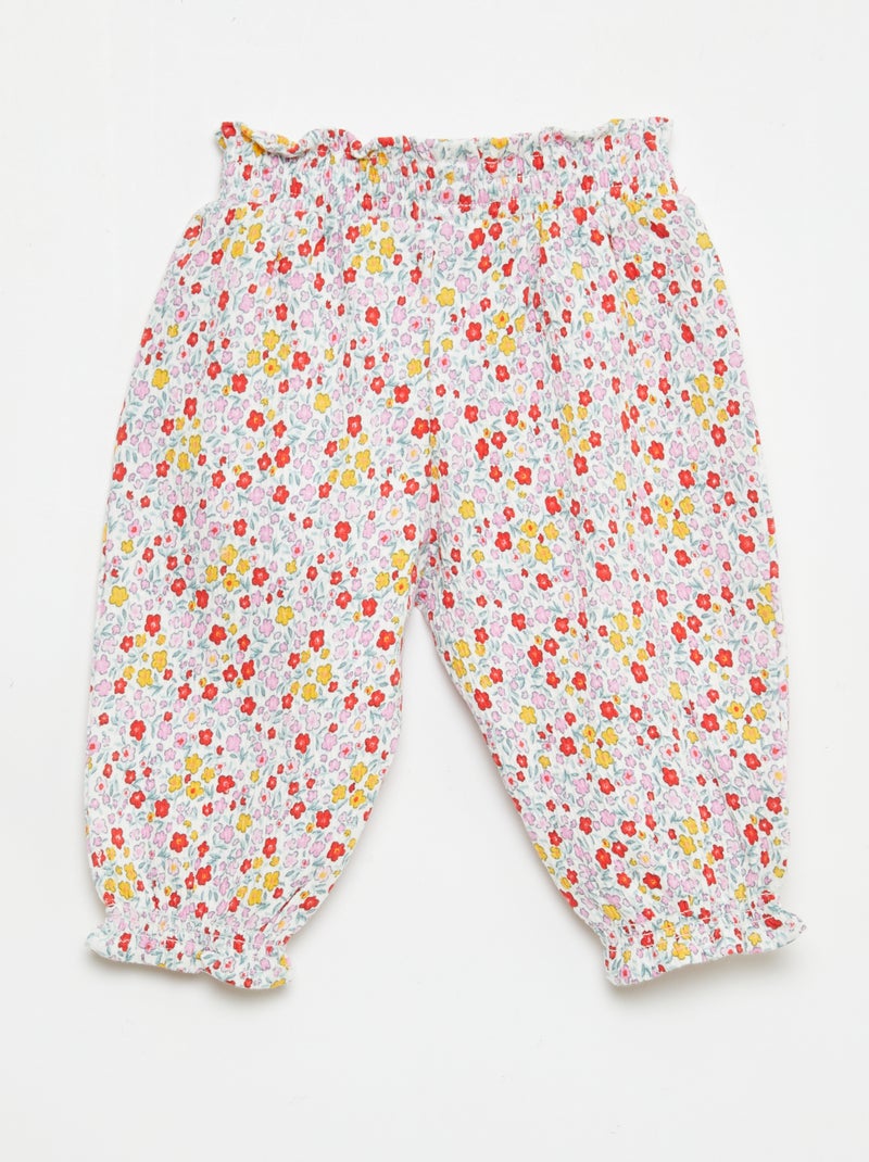 Sarouelbroek van katoenen jerseytricot Roze - Kiabi