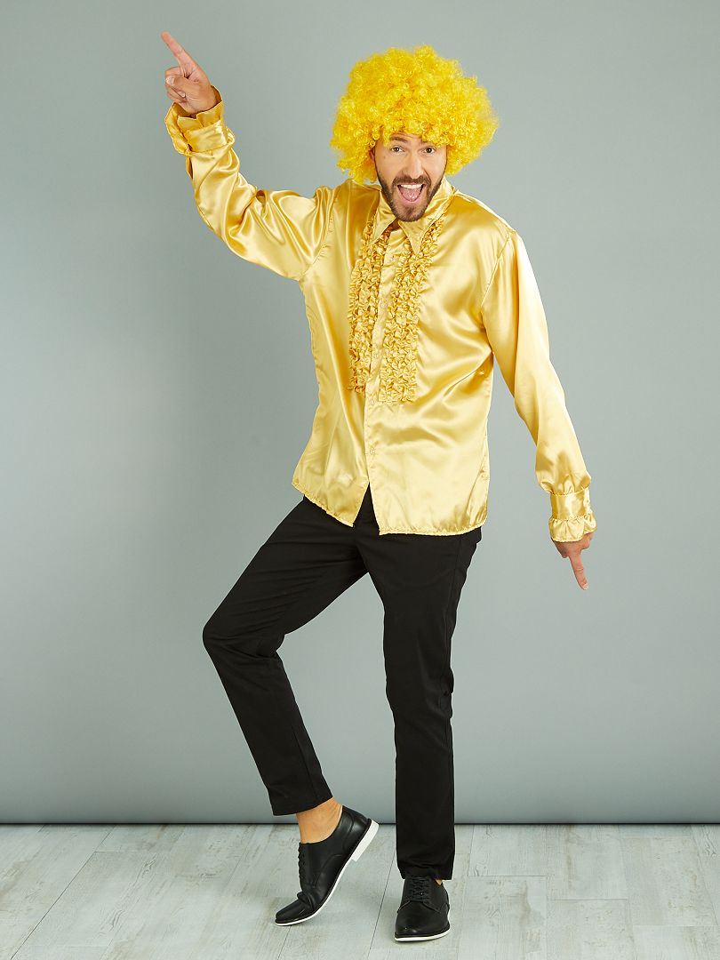 Satijnachtig disco-overhemd goudkleur - Kiabi