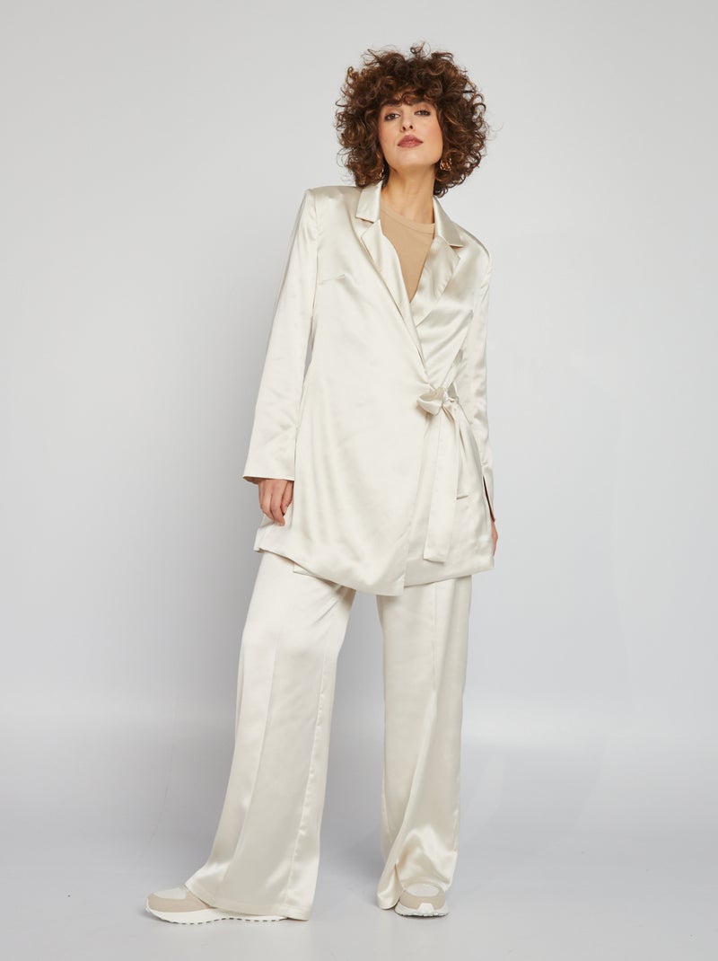 Satijnen broek WIT - Kiabi