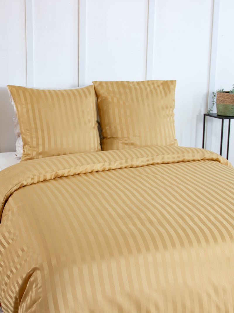 Satijnen dekbedset voor 1- of 2-persoonsbed  + 2 kussenslopen Geel - Kiabi