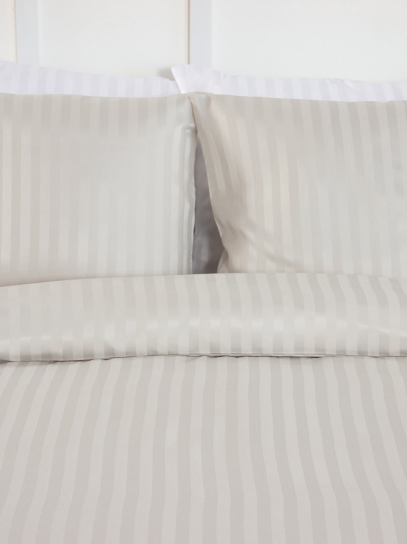 Satijnen dekbedset voor 1- of 2-persoonsbed  + 2 kussenslopen grijs - Kiabi