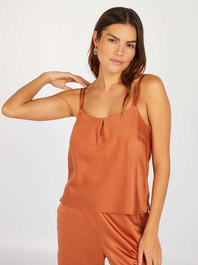 Satijnen pyjamatop 'Sans Complexe' BIEGE - Kiabi