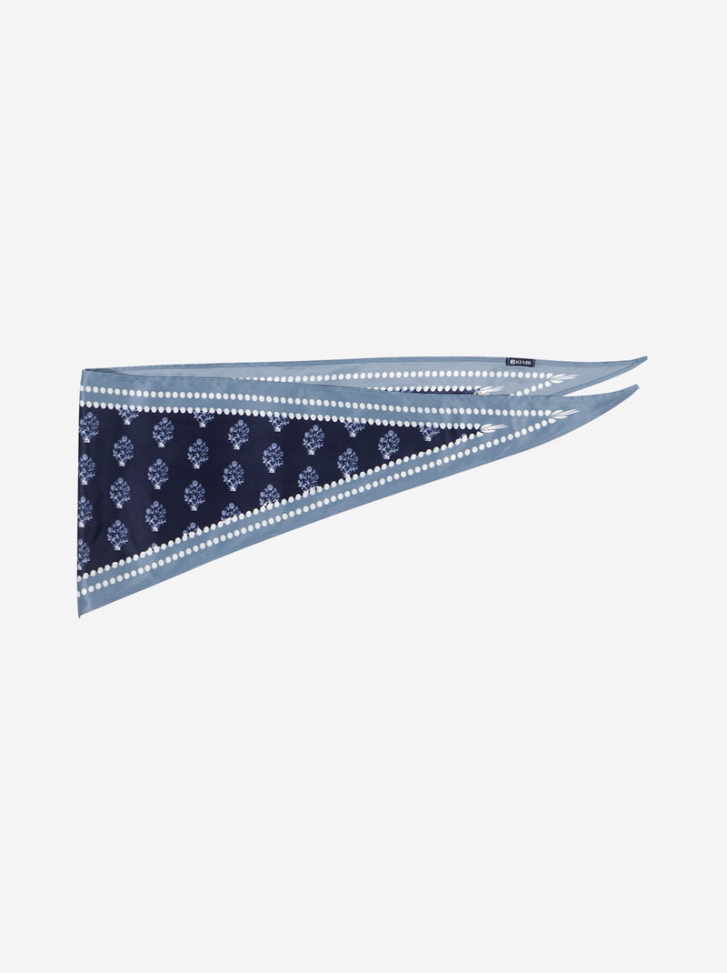 Satijnen sjaal met fantasieprint Blauw - Kiabi