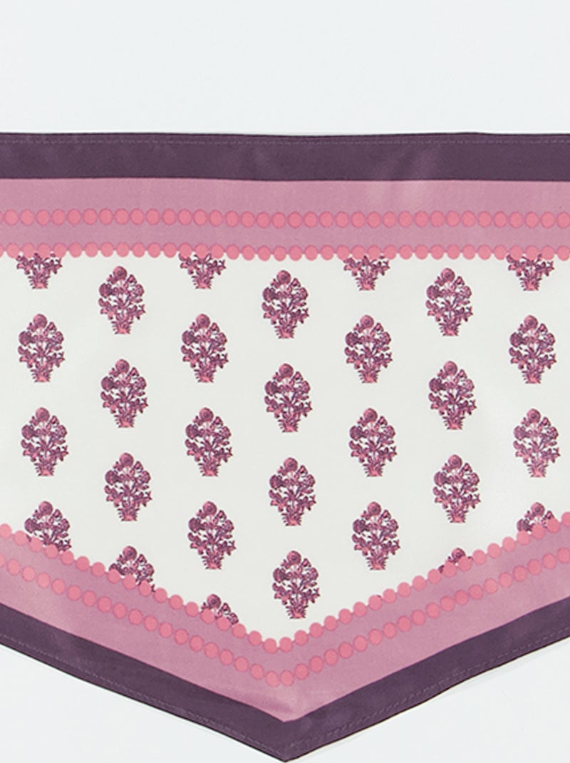 Satijnen sjaal met fantasieprint Rose - Kiabi